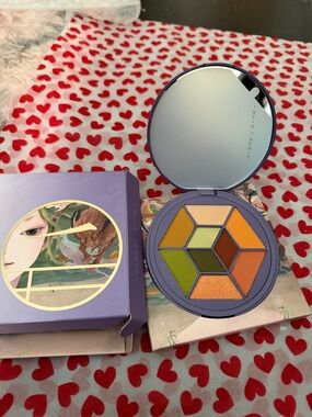 Purple Compact Eyeshadow Palette with Orange & Green Shades